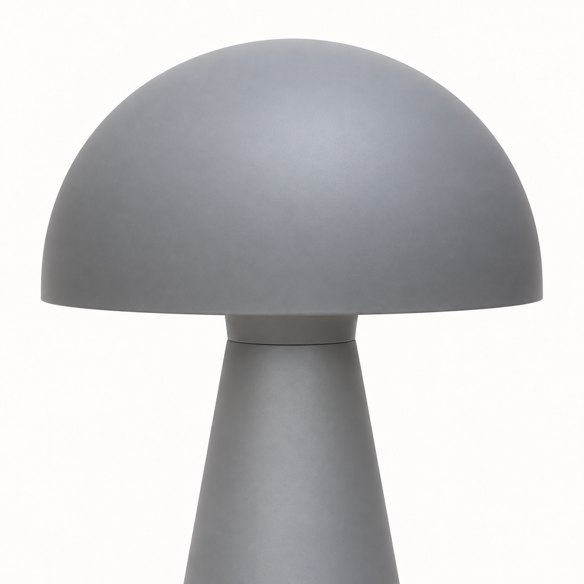 Detail of the grey dome shade and narrow neck
