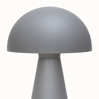 Detail of the grey dome shade and narrow neck