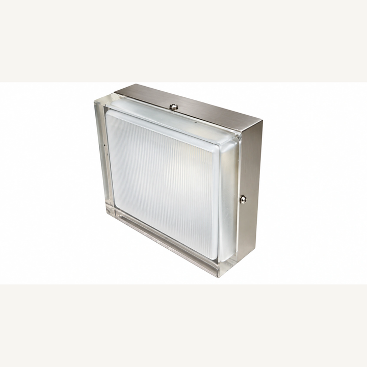 Ribbed Acrylic Square Flush Ceiling Light
