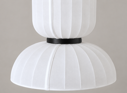 White ribbed shade edges joined by a narrow black collar