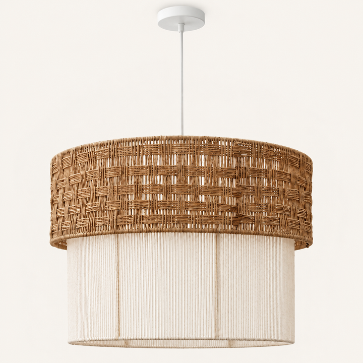 Two-Tier Woven & Rope Pendant Light