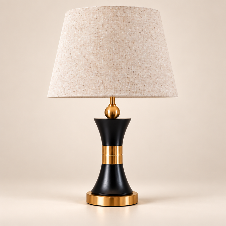 Bliss & Birch Black and Gold Hourglass Table Lamp
