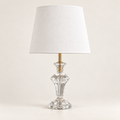 Bliss & Birch faceted crystal pedestal table lamp with beige shade