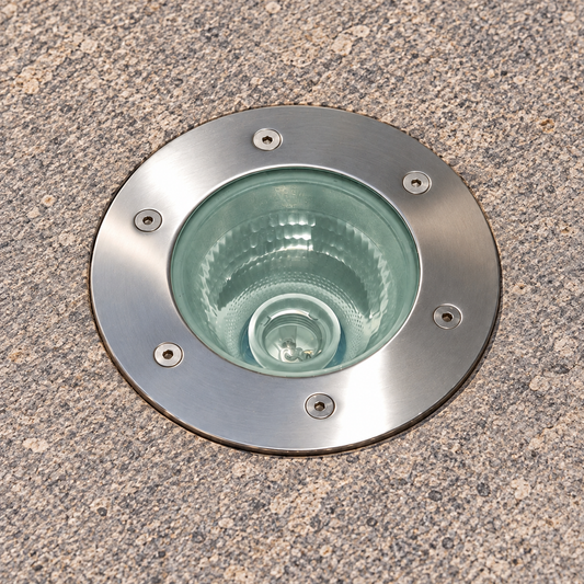 Brushed Steel Recessed Ground Light - hero