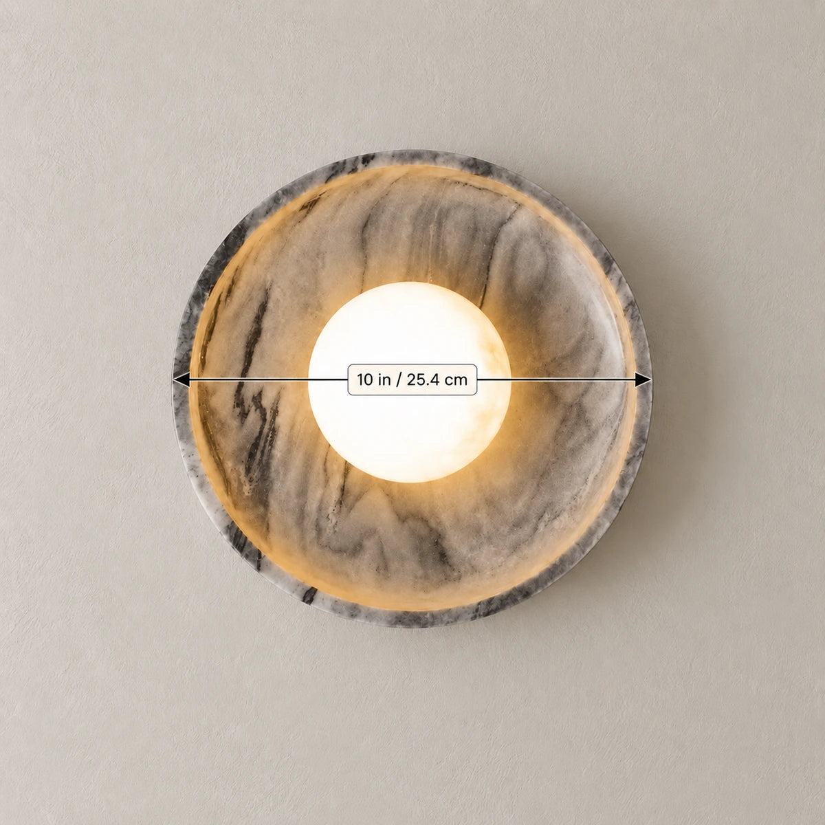 Illustrated 10 in diameter overlay for Black & Grey / White Stone Orbis Curv; dimension from supplier message