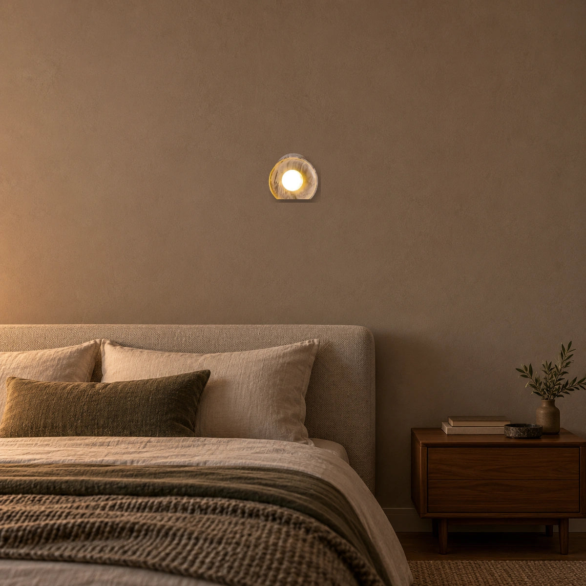 Orbis Curv Marble Wall Light - Black & Grey Orbis Curv - authentic mounted-wall product image