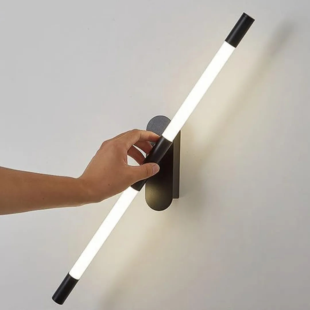 B&B Black Long Tube Wall Light