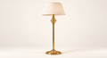Seraphine gold-tone lattice floor lamp with white pleated shade