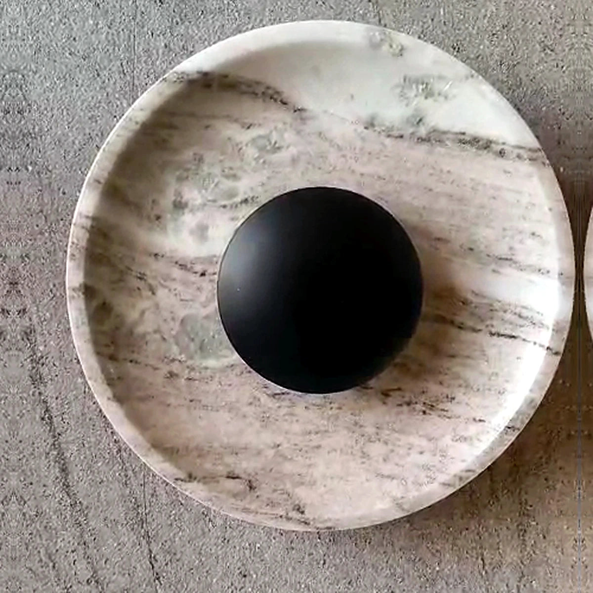 Orbis Curv Marble Wall Light - Brown Orbis Curv - BLK - authentic mounted-wall product image