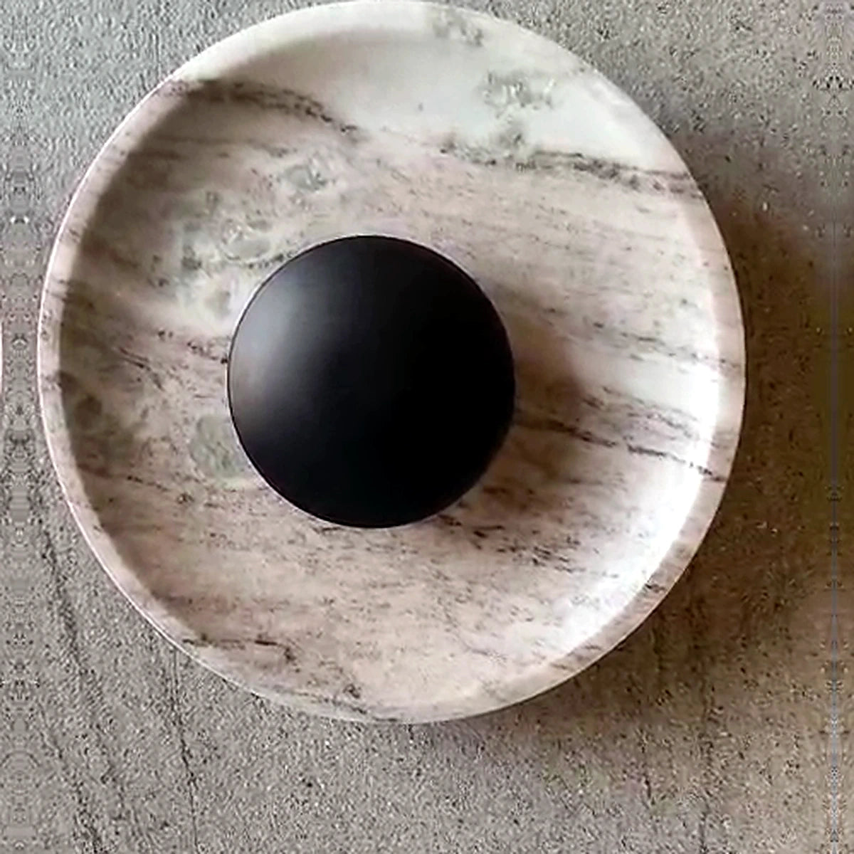 Orbis Curv Marble Wall Light - Brown Orbis Curv - BLK - authentic mounted-wall product image