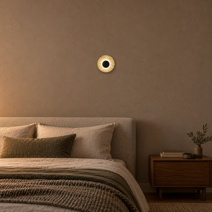 Orbis Curv Marble Wall Light - Brown Orbis Curv - BLK - authentic mounted-wall product image