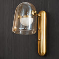 Clear glass and brushed-gold capsule wall light