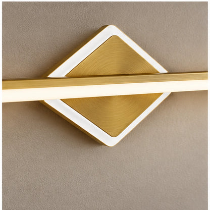 Close-up of antique brass bar and COB light module