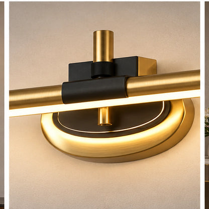 Close-up of antique brass bar and COB light module