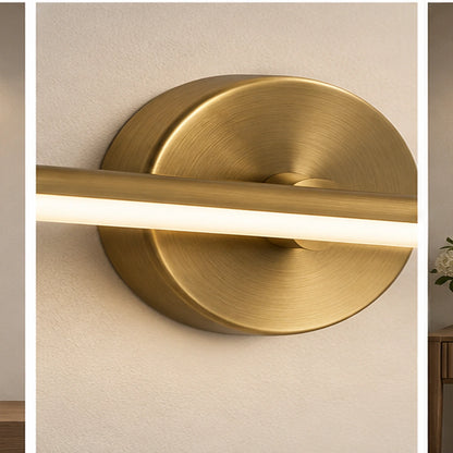 Close-up of antique brass bar and COB light module