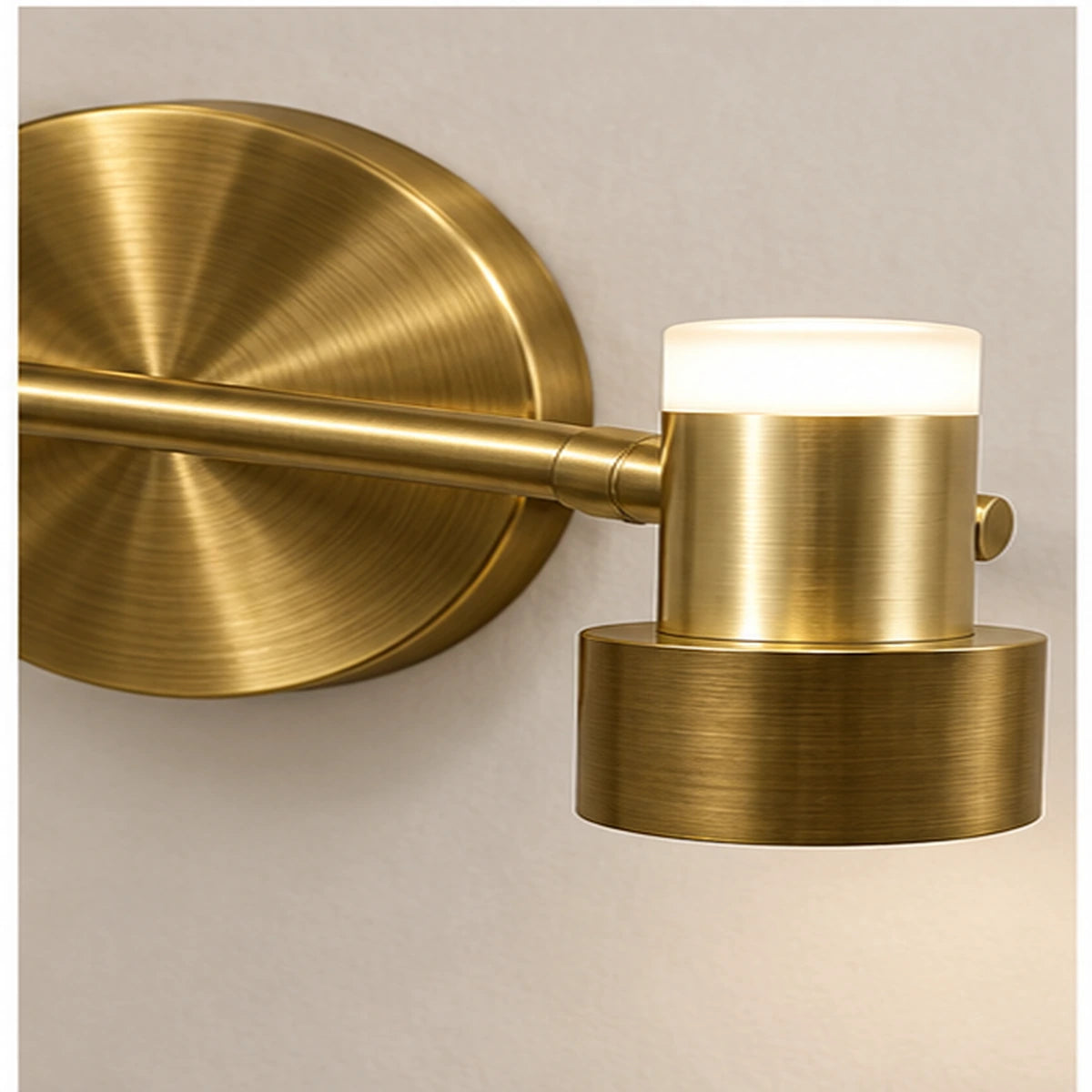 Close-up of antique brass bar and COB light module