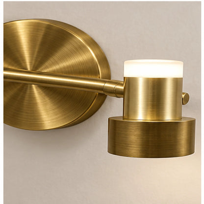 Close-up of antique brass bar and COB light module