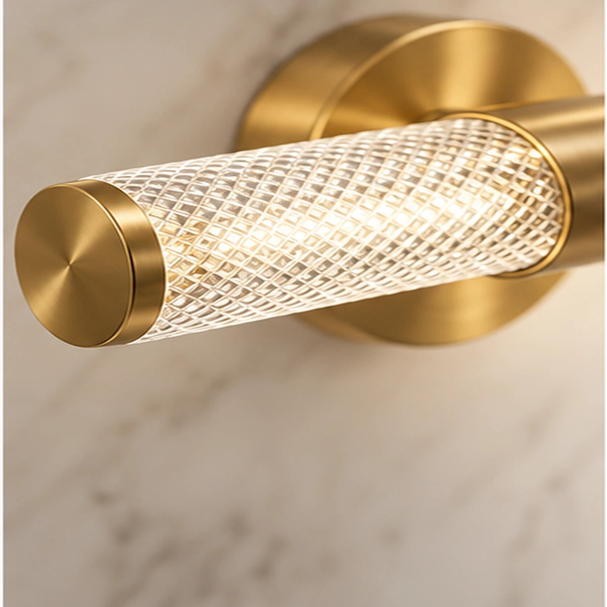 Close-up of antique brass bar and COB light module