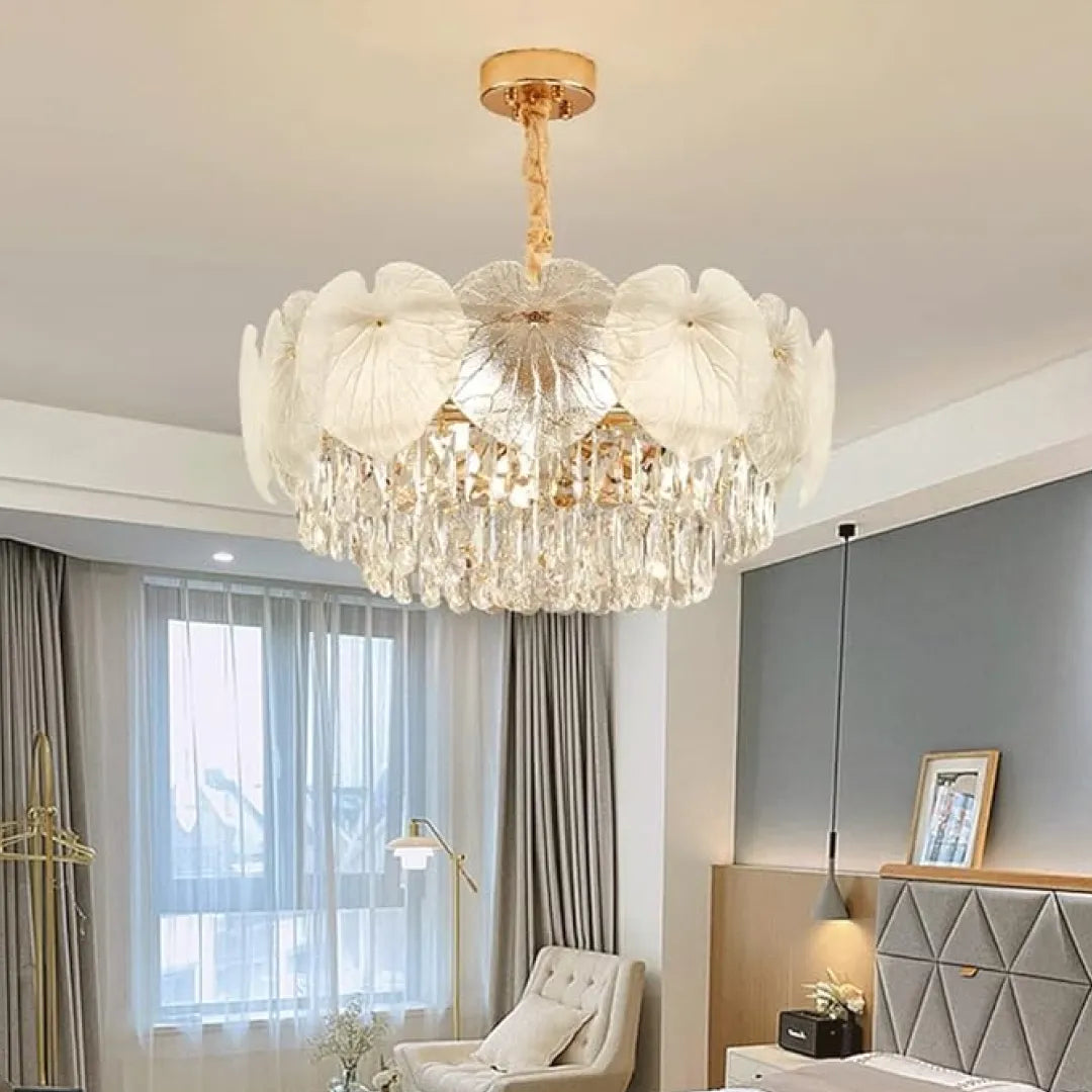 B&B Crystal Leaves Chandelier