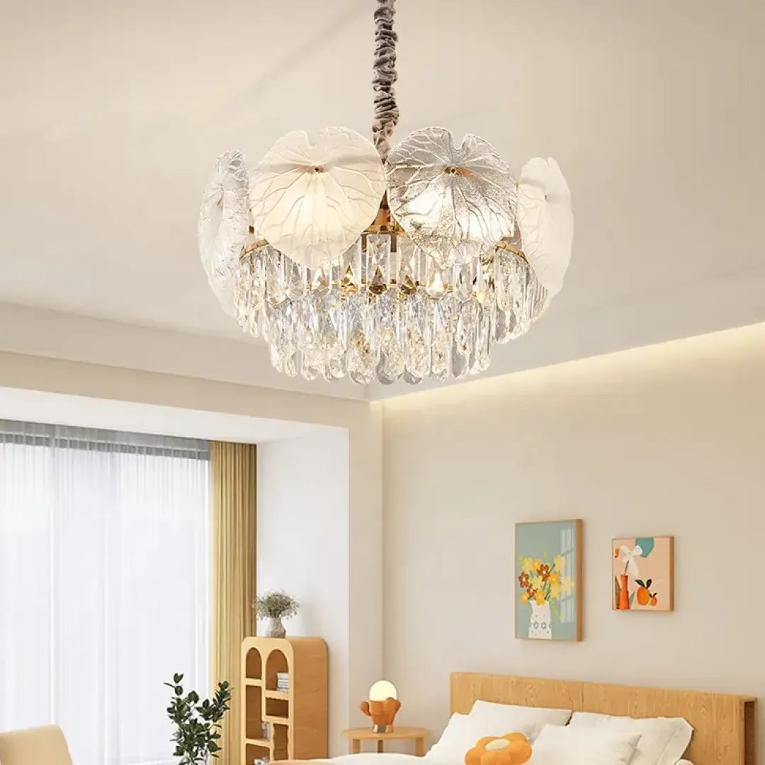B&B Crystal Leaves Chandelier