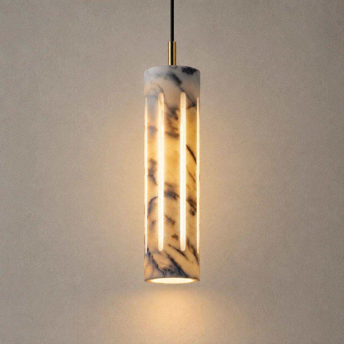 Bliss & Birch Cylo marble pendant - styled hero image based on exact supplier reference