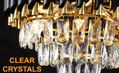 LuxeGlow Crystal Chandelier – Modern Glamour & Warm Light