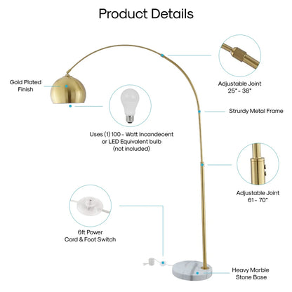 B&B Minimalist Tray Contemporary Reading Standing Lamp - Bliss and Birch