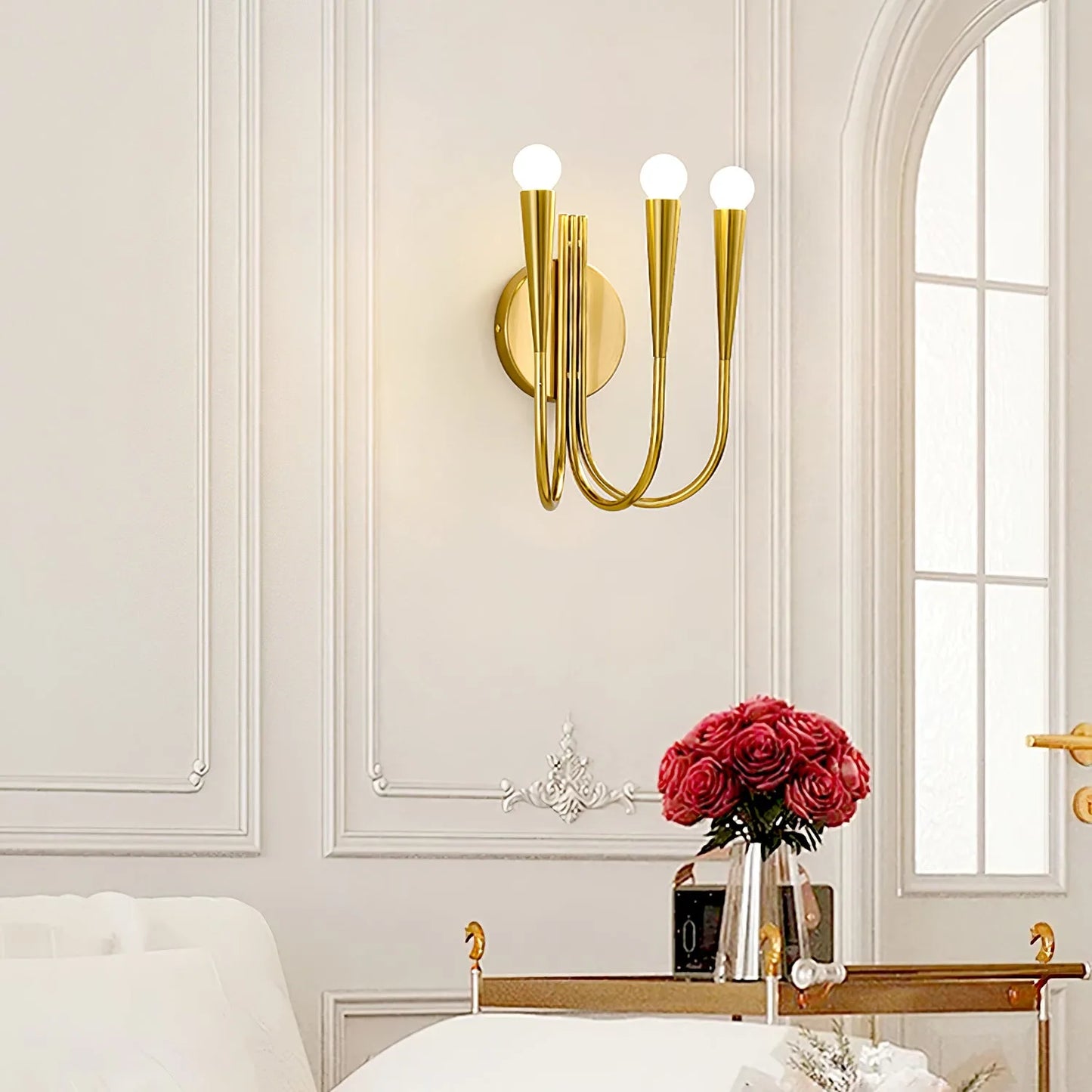 B&B Modern Gold 3-Light Wall Sconce