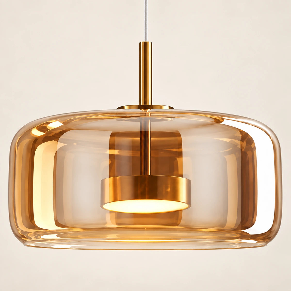 Close-up of the capsule shade, central stem and circular inner light body