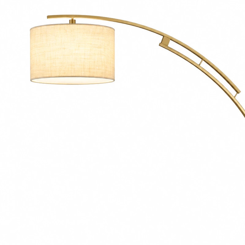 Close-up of the drum shade and twin curved metallic accents