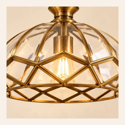 Close-up of clear panels, antique ribs, diamond band and lower lattice