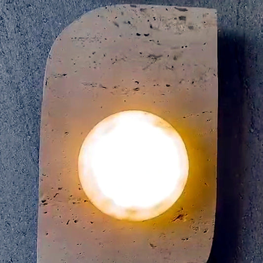 Dune Travertine Wall Lamp - Dune Wall Lamp - authentic mounted-wall product image