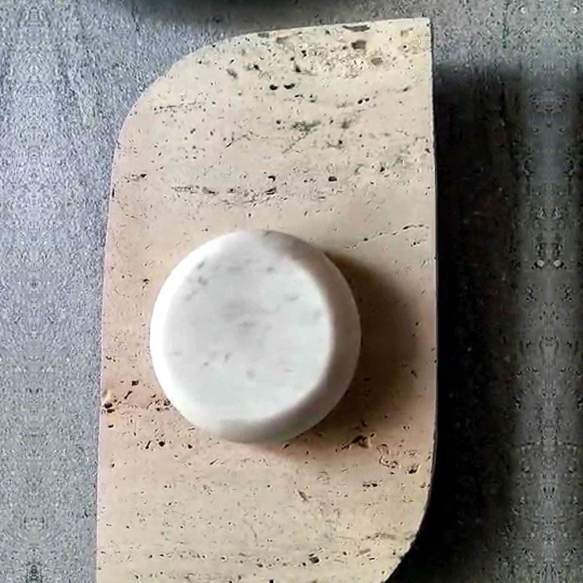 Dune Travertine Wall Lamp - Dune Wall Lamp - authentic mounted-wall product image