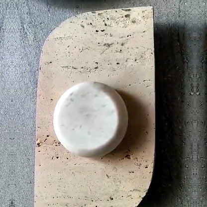 Dune Travertine Wall Lamp - Dune Wall Lamp - authentic mounted-wall product image
