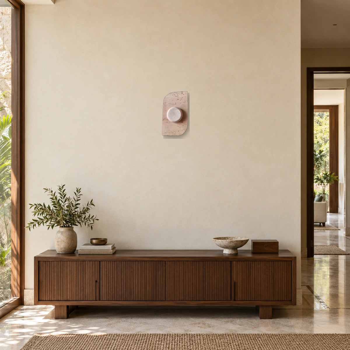 Dune Travertine Wall Lamp - Dune Wall Lamp - authentic mounted-wall product image
