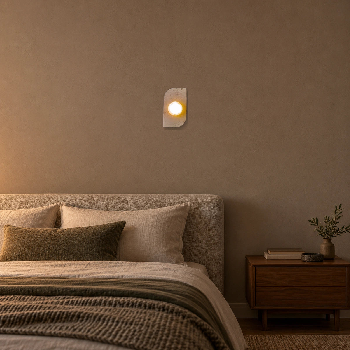 Dune Travertine Wall Lamp - Dune Wall Lamp - authentic mounted-wall product image