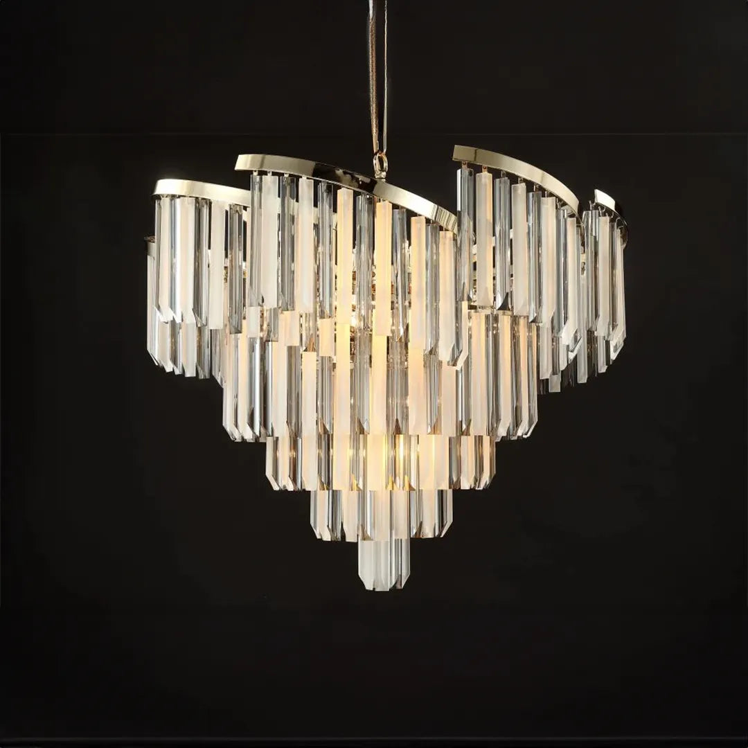 B&B Frosted LED Chandelier - Frosted and Amber