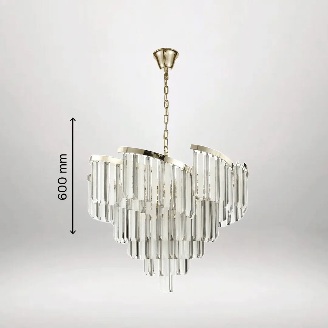 B&B Frosted LED Chandelier - Frosted and Amber