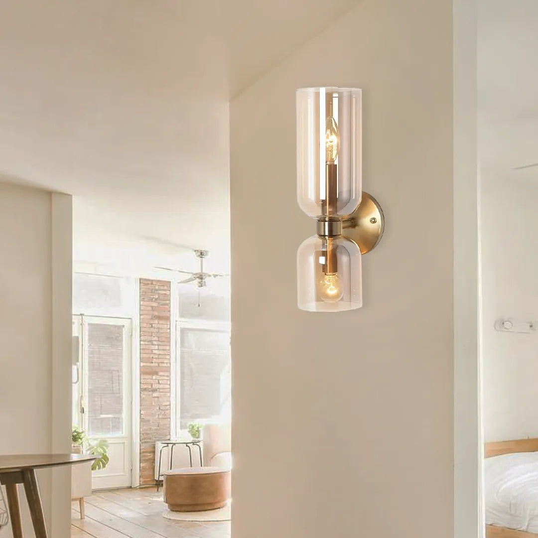 B&B Hourglass-Inspired Double Glass Wall Lamp