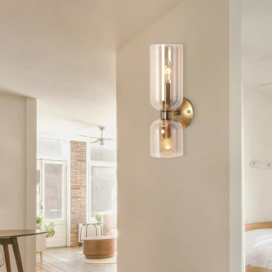 B&B Hourglass-Inspired Double Glass Wall Lamp