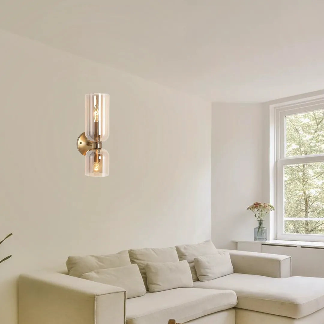 B&B Hourglass-Inspired Double Glass Wall Lamp