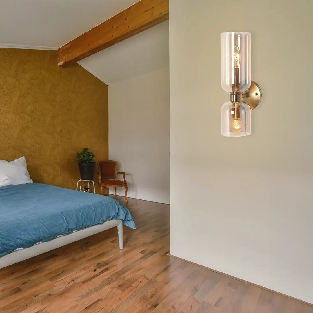 B&B Hourglass-Inspired Double Glass Wall Lamp