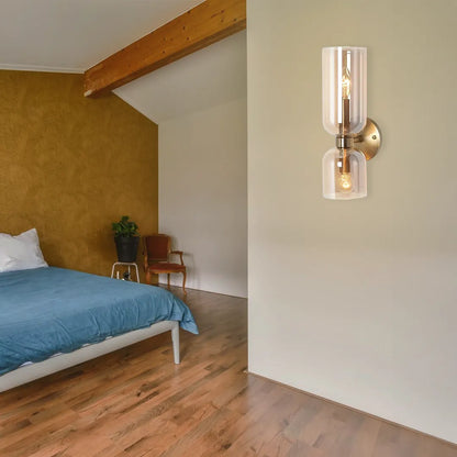 B&B Hourglass-Inspired Double Glass Wall Lamp (Pack of 2)