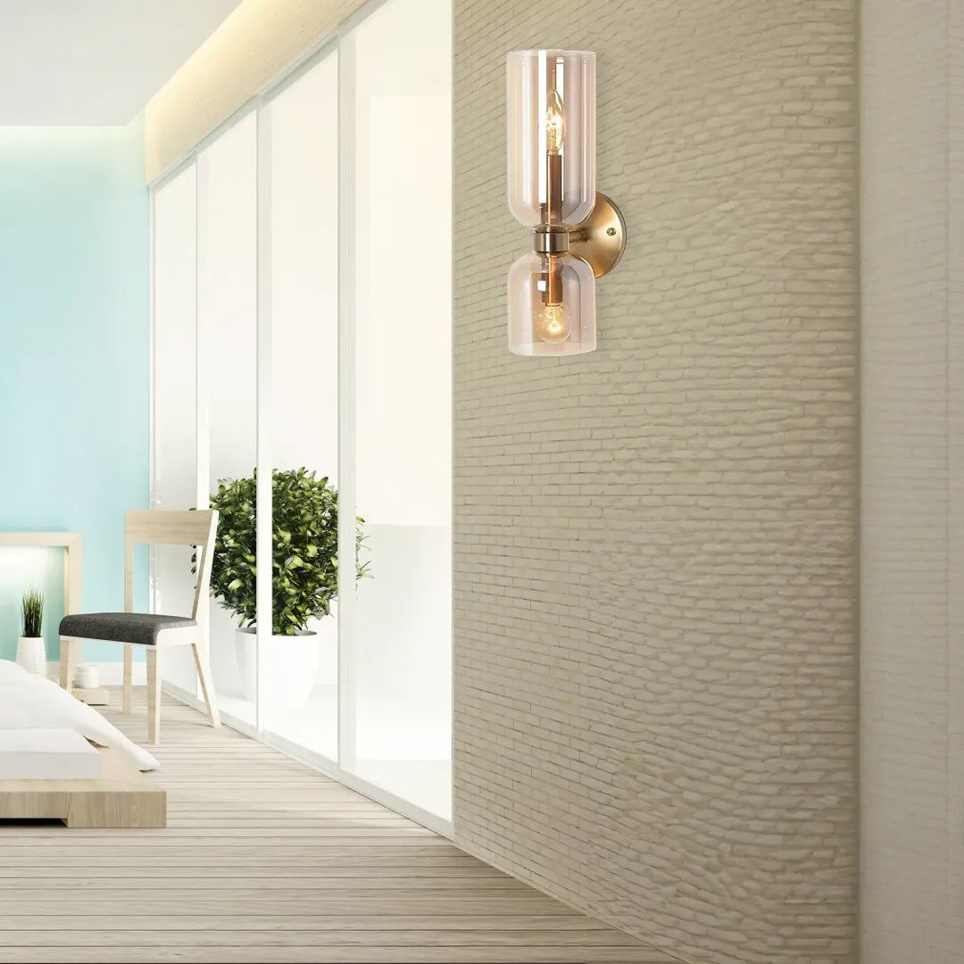 B&B Hourglass-Inspired Double Glass Wall Lamp