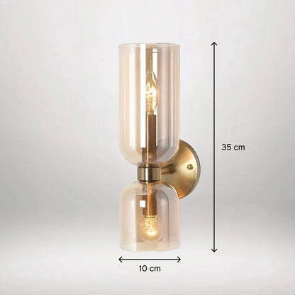 B&B Hourglass-Inspired Double Glass Wall Lamp (Pack of 2)