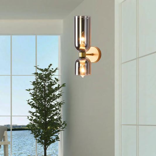 B&B Hourglass-Inspired Double Glass Wall Lamp