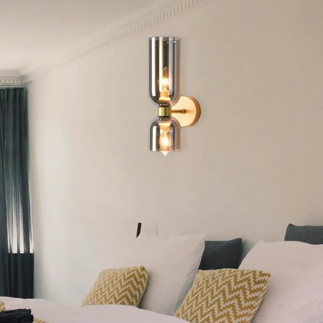 B&B Hourglass-Inspired Double Glass Wall Lamp