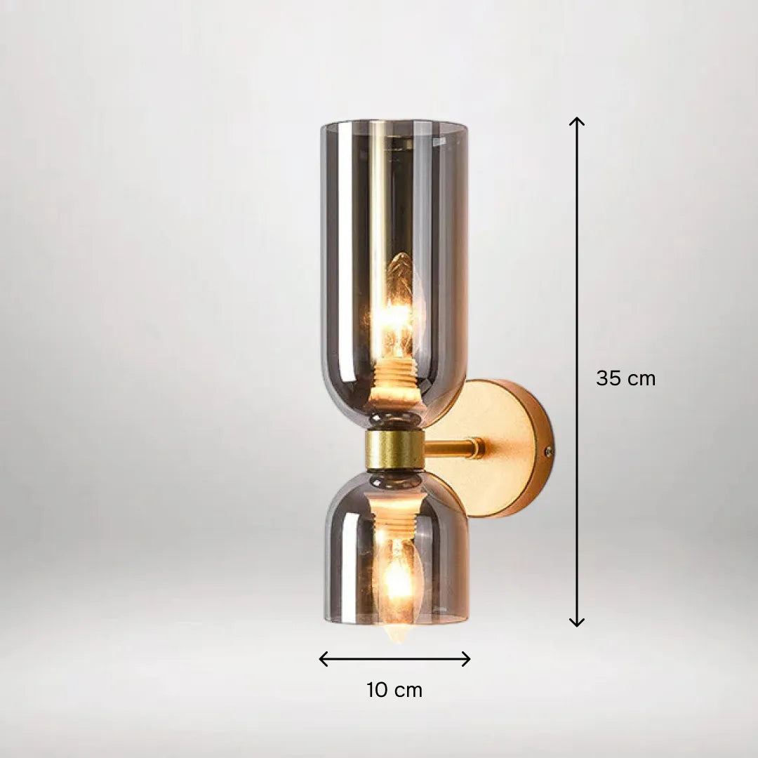 B&B Hourglass-Inspired Double Glass Wall Lamp