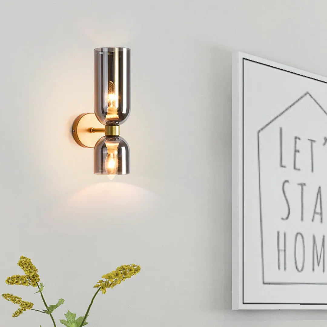 B&B Hourglass-Inspired Double Glass Wall Lamp