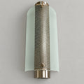 Frosted-glass wall light with perforated metal centre panel